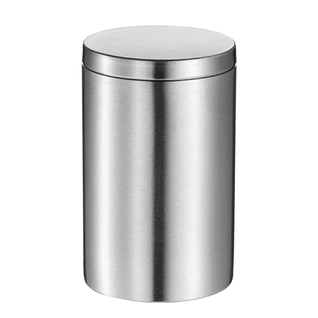 Storage Canister Tin Jar Tea Coffee Container Stainless Steel Cigarette Box
