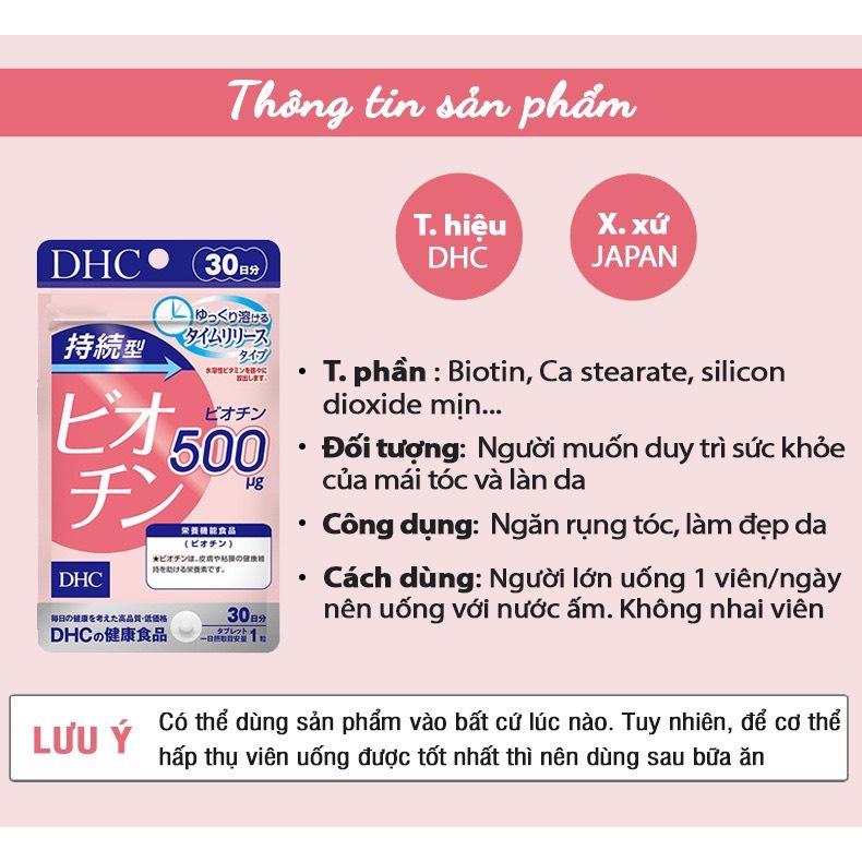 Viên Uống Hỗ Trợ Làm Đẹp Tóc Và Móng DHC Biotin Gói 30 Ngày