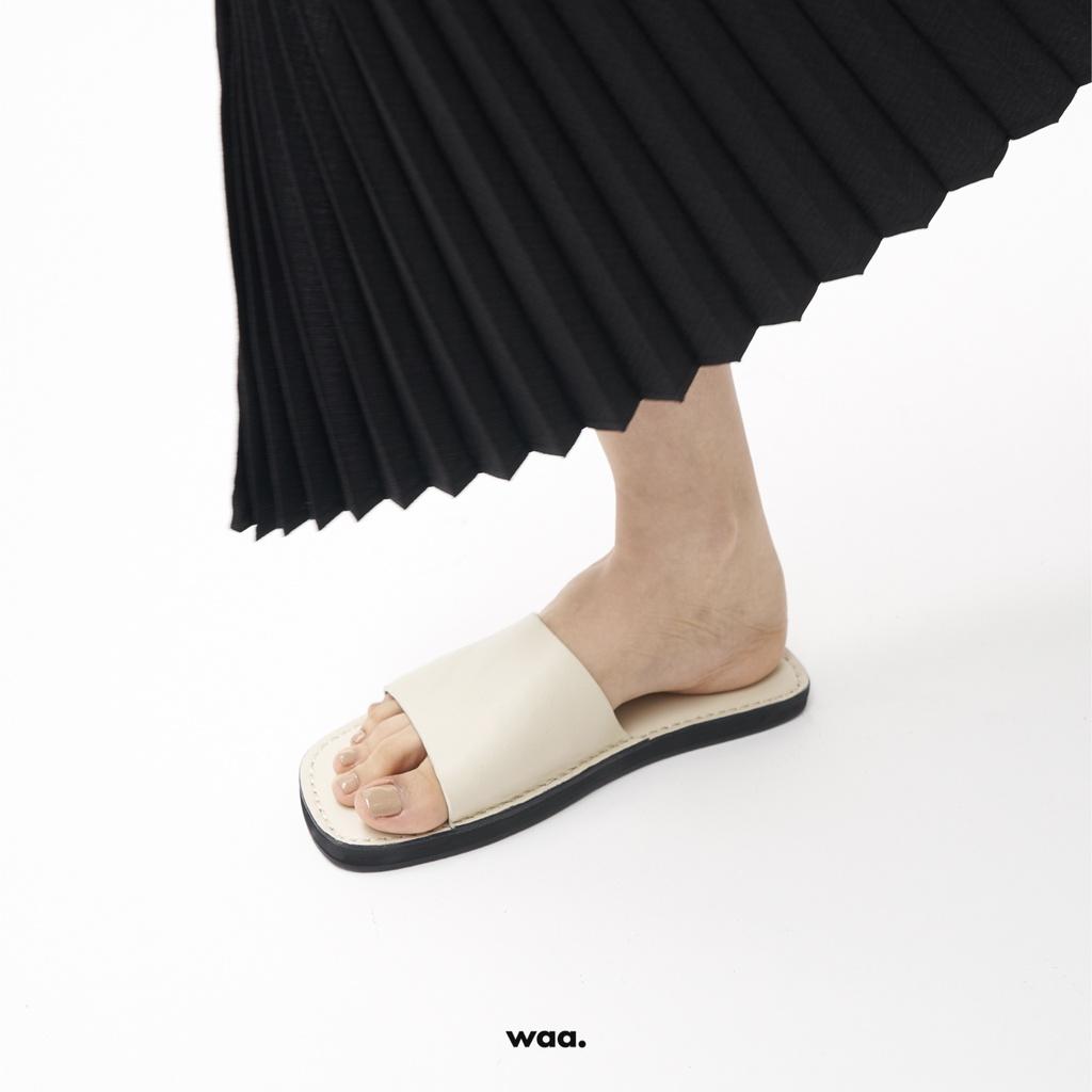 Dép Quai Ngang Unisex WAA. - Gô Sandals - Màu Kem