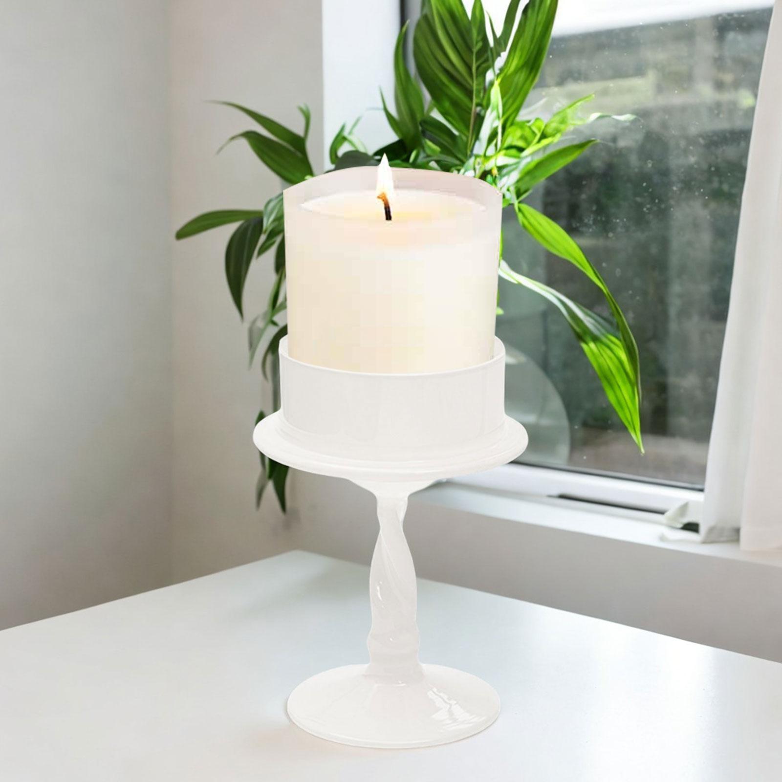 Glass Candlestick Holder, Pillar Candle Holder, Dining Table Centerpieces Tealight Stand Candle Stand, for Harvest Festival Party Decoration