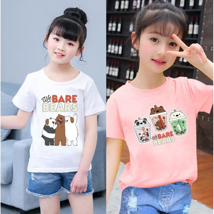 Áo Thun in hình WE BARE BEARS Cho Bé Trai Bé Gái