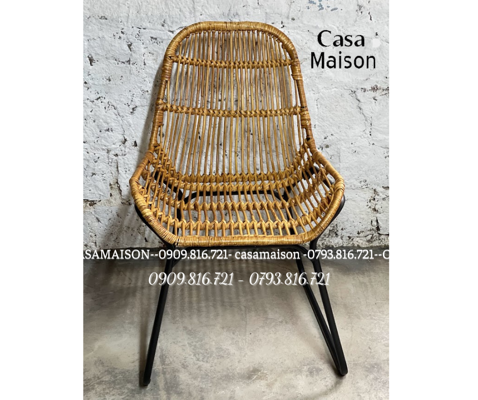 Ghế Mây Chân Sắt Vuông 2021- Rattan Chair With Iron Leg- CH0101