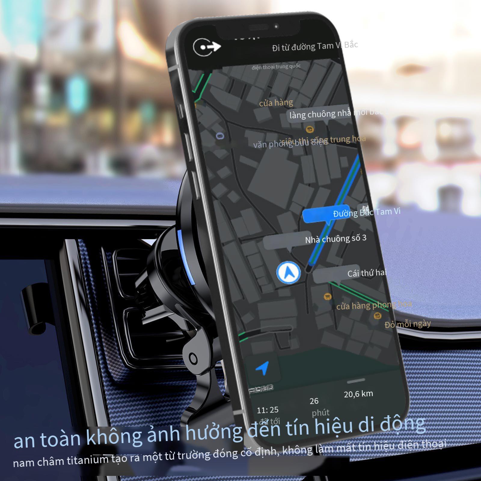 Bộ sạc không dây trên ô tô có lực hút từ tính thuận lợi nhất phù hợp với khung thoát khí cho điện thoại di động iPhone12pormax Apple 13 sạc nhanh