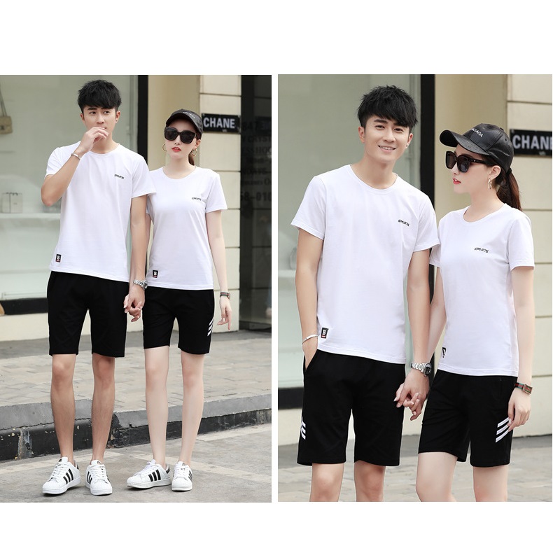 Bộ quần áo thể thao unisex/Đồ bộ dạng đùi tay lỡ kiểu thể thao chất thun lạnh cotton thoáng mát mặc hè