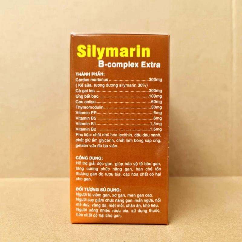 Silymarin B-complex Extra giúp tăng cường giải độc gan, mát gan