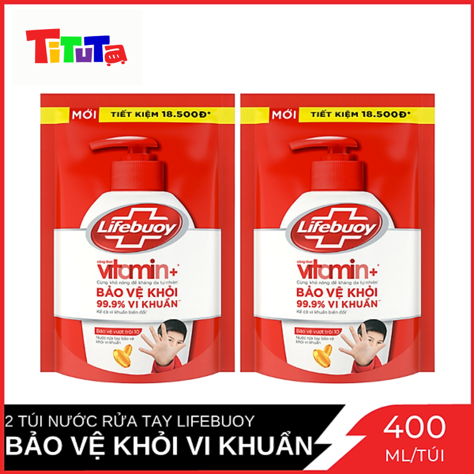 COMBO 2 túi Nước rửa tay Lifebuoy Bảo vệ vượt trội 10 túi 400gX2