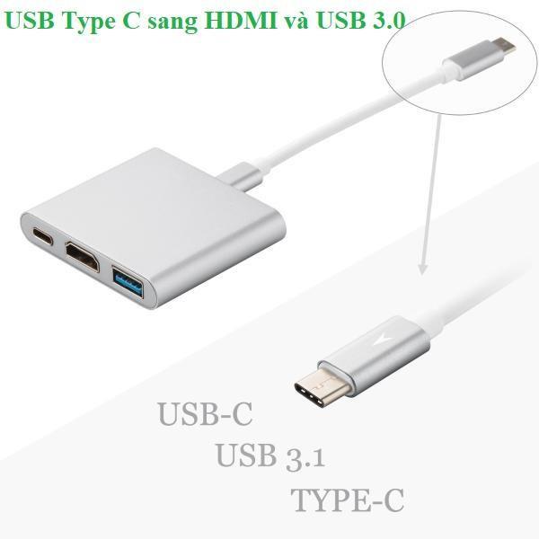 Cáp chuyển Type-C ra HDMI và 1 cổng USB 3.0