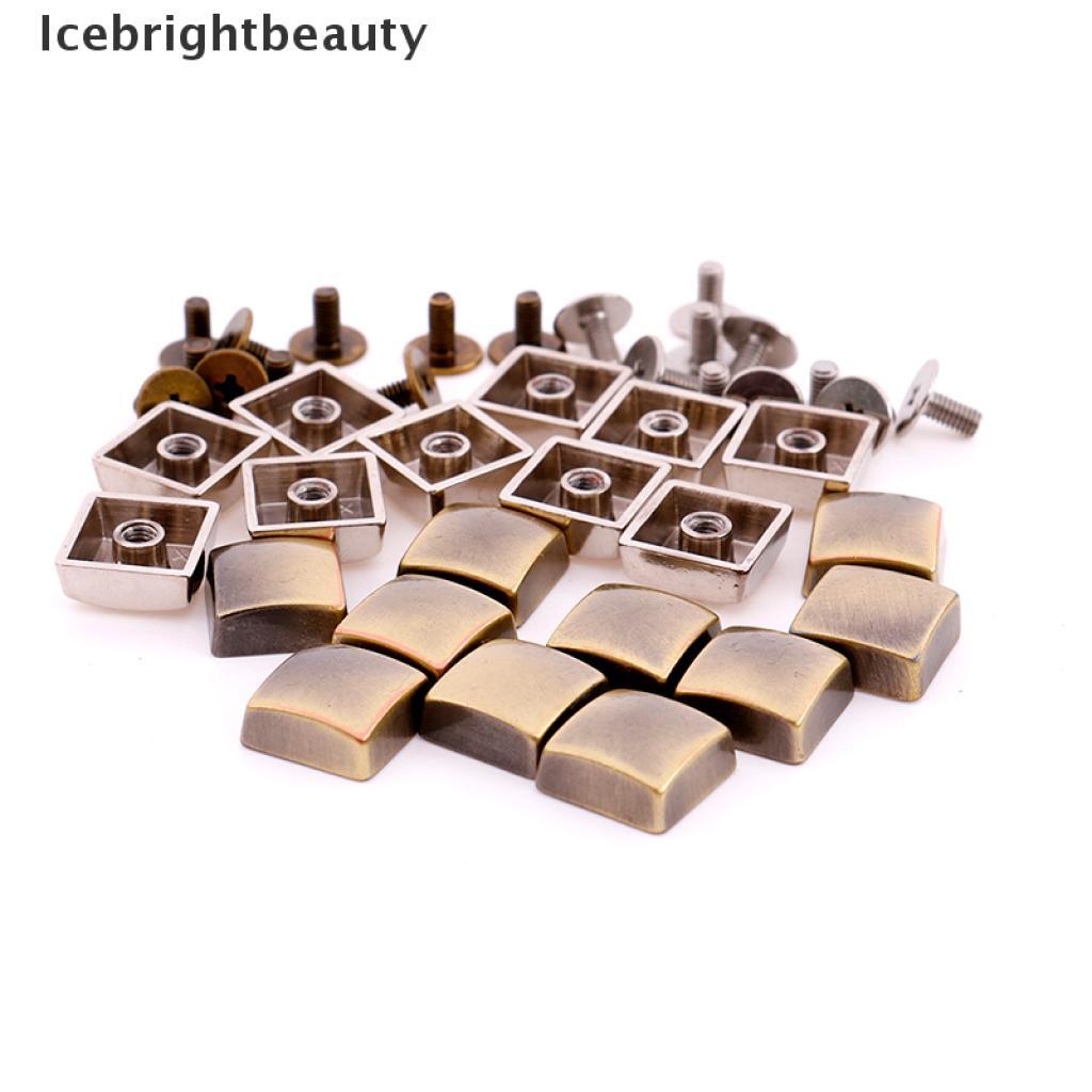 Icebrightbeauty 10 Sets Bag Bottom Studs Rivets Buttons Screw For Bags Hardware Bag Accessories VN