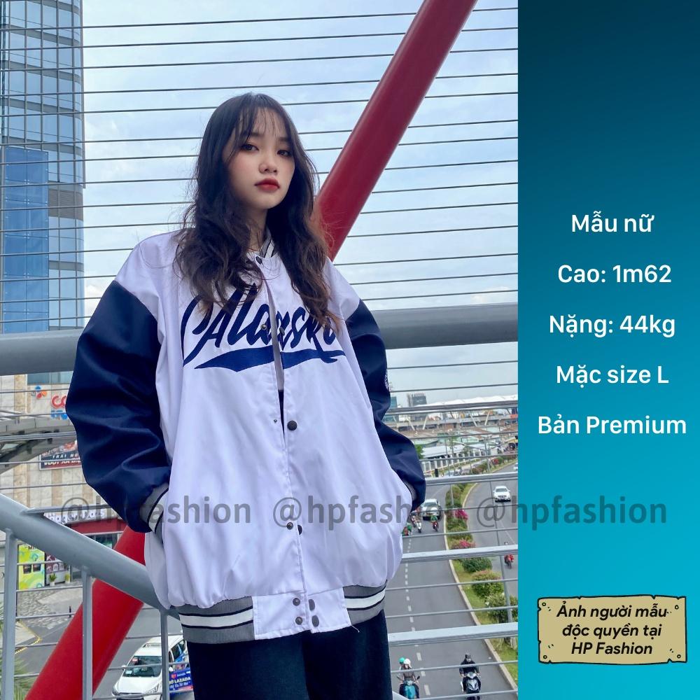 Áo bomber Varsity Jacket form rộng Alaska vải dù cao cấp ️ Áo khoác bóng chày dáng Unisex nam nữ D09