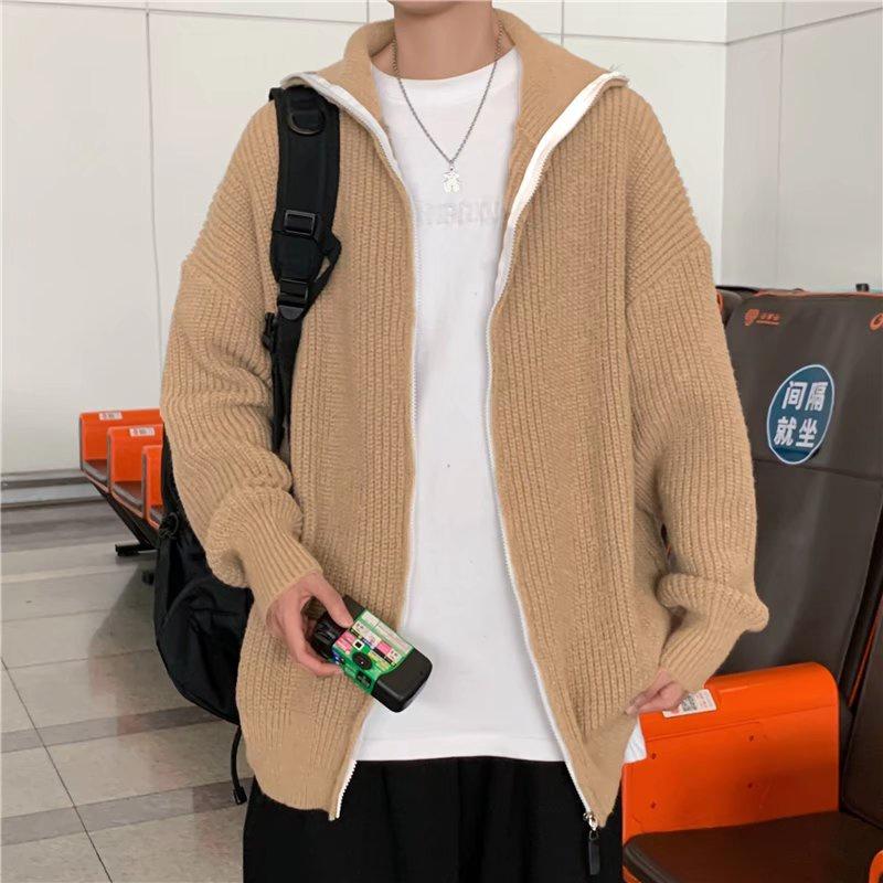 Áo Khoác Cardigan Len Dày Dáng Rộng Thời Trang Thu Đông Cho Nam Size M-2XL