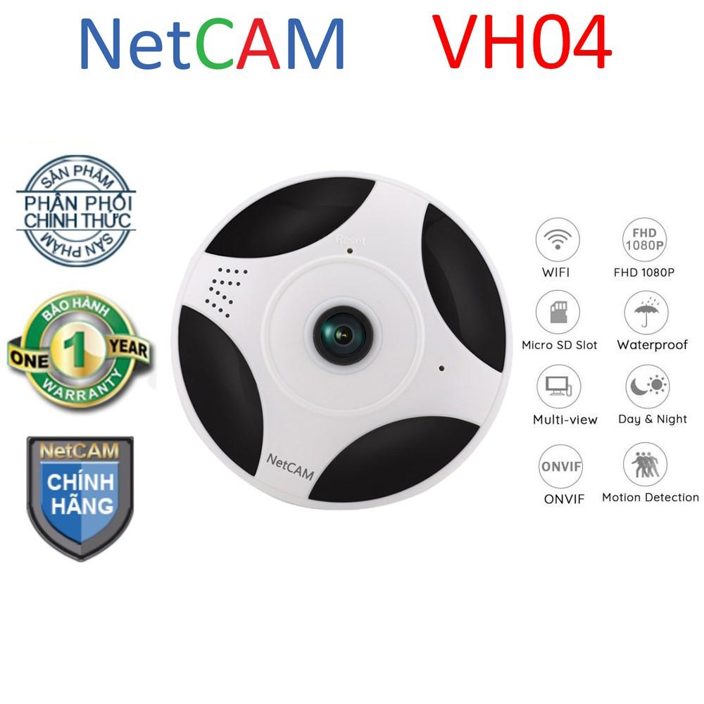 Camera quan sát toàn cảnh 360 độ Panorama NetCAM VH04, kích thước 10x2cm, độ phân giải 2MP - Hàng chính hãng