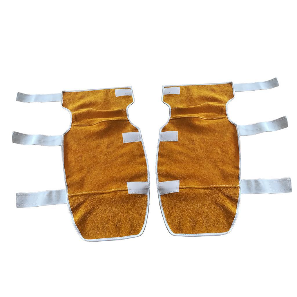 1 Pair Adjustable Welding Protective Knee Pads Flame Resistant for Welder