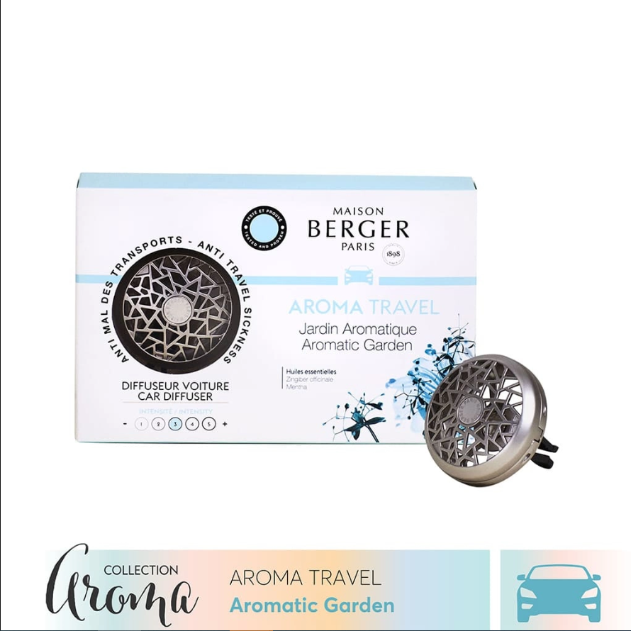 Maison Berger - Bộ kẹp tinh dầu xe hơi Aroma Travel - 2 món