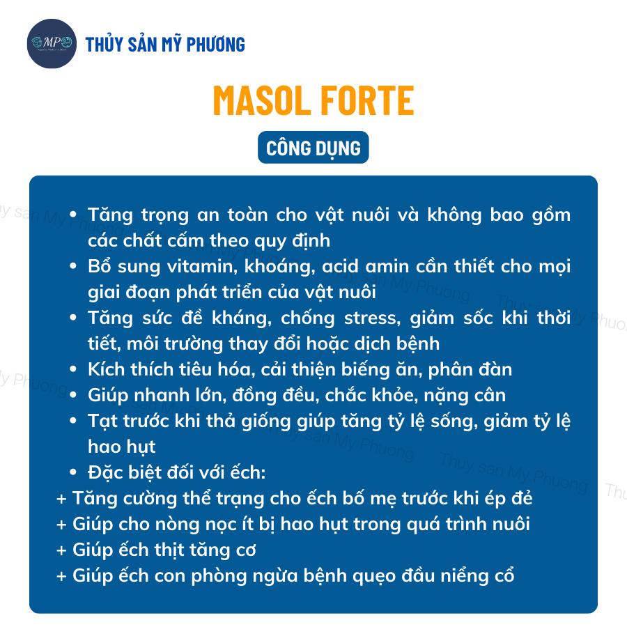 Siêu tăng trọng đạm thủy phân Masol Forte chắc thịt nặng cân chống sốc cho tôm thẻ cá lươn ếch ốc baba