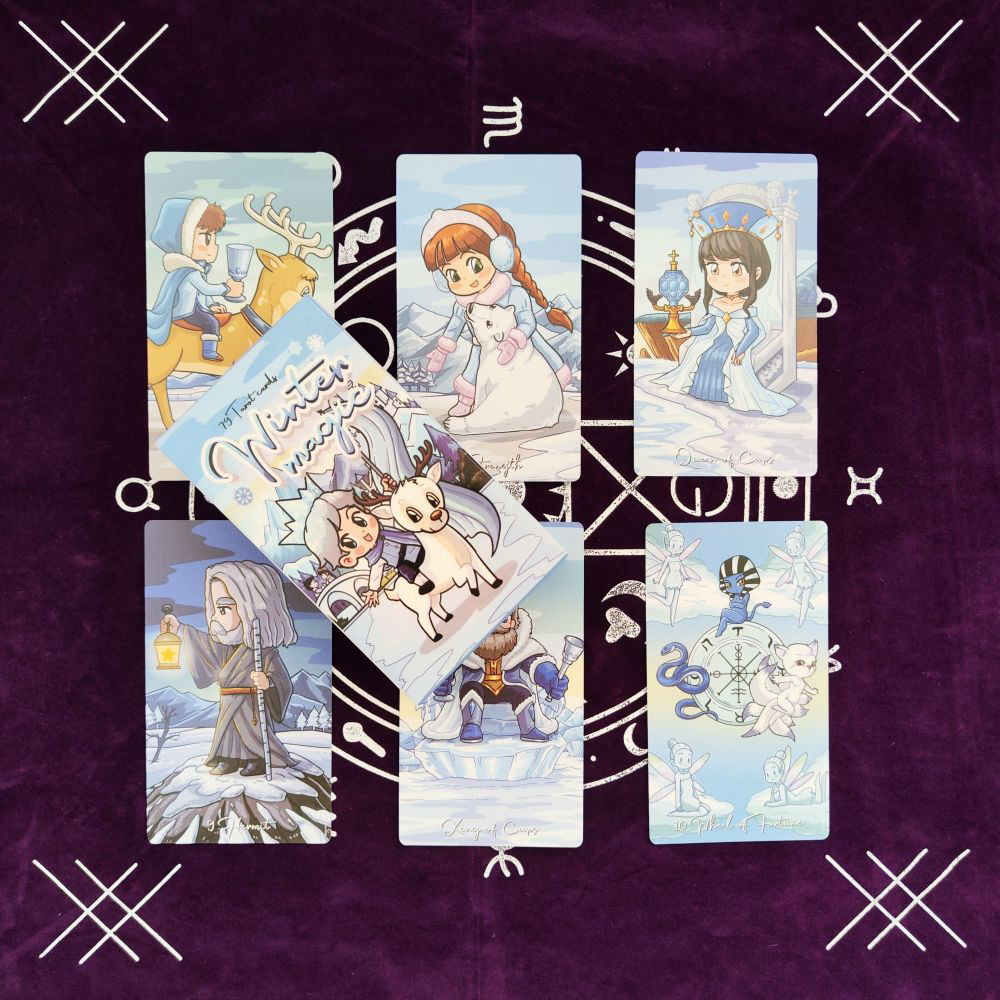 Bộ Bài Winter Magic Tarot 78 Lá Bài 7x12 Cm Tặng Đá Thanh Tẩy