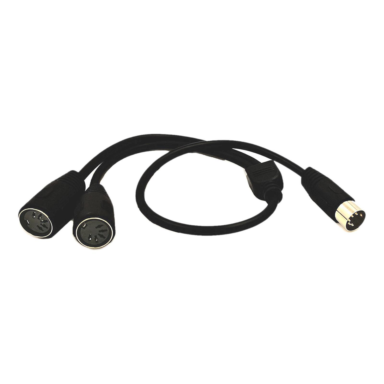 MIDI 5 Pin Din Male to Dual 5Pin Female Audio Cable Keyboard Organ