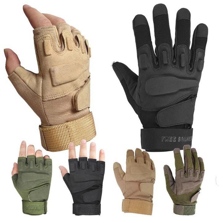Găng Tay Xe Máy, Đi Phượt Cụt Ngón Blackhawk Cao Cấp