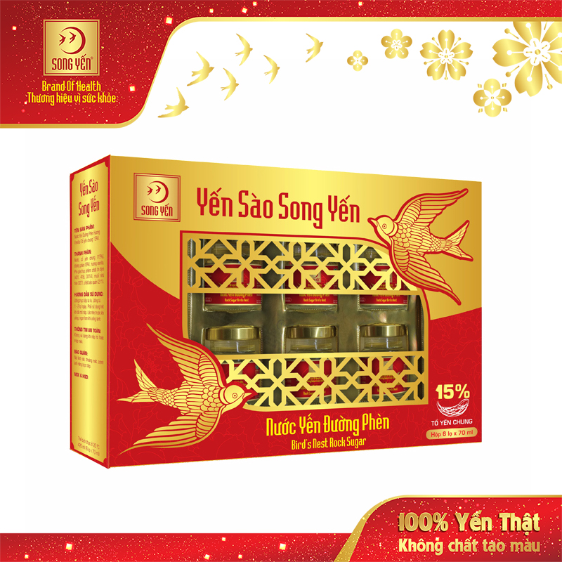 Nước Yến Đường Phèn 15% Song Yến (Lốc 6 Lọ x 70ml)