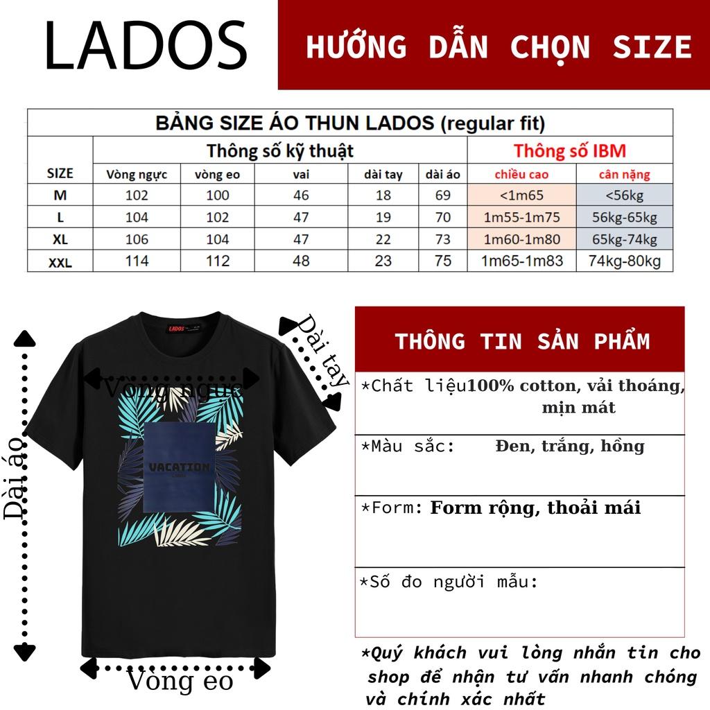 Áo thun cotton in họa tiết LADOS - 9076, vải cotton mát, có thể mặc nhóm, mặc cặp