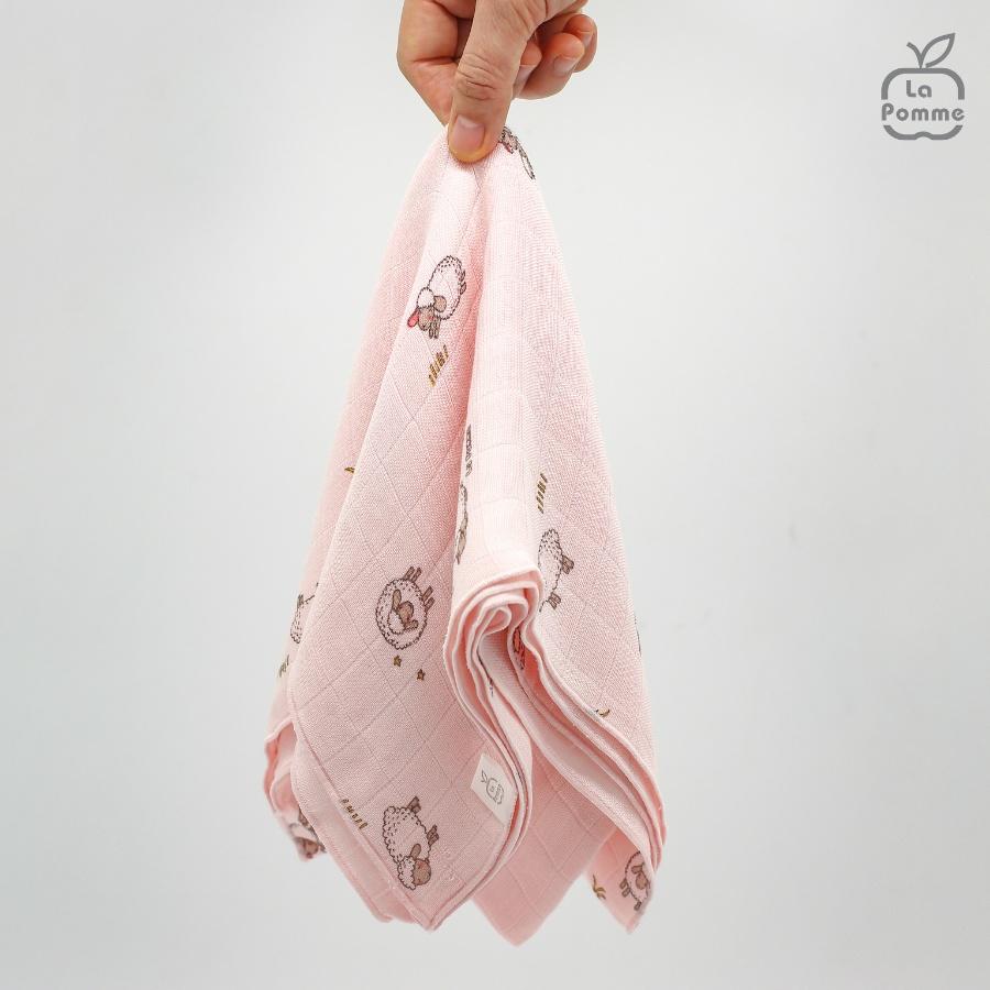 K002 Set 2 Khăn đa năng sợi tre lụa La Pomme - 75x75cm Pink Sheep