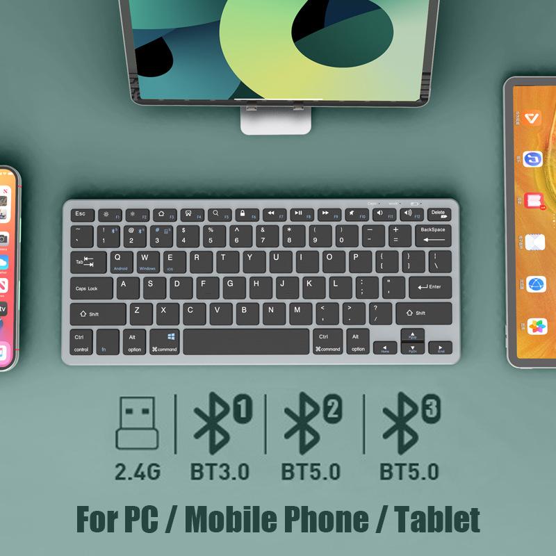 Bluetooth 5.0 & 2.4G Không Dây Combo Bàn Phím Và Chuột Mini Bàn Phím Đa Phương Tiện Chuột Cho Laptop Tivi iPad macbook Android