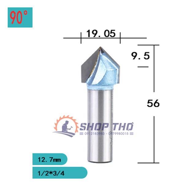 Mũi phay 3D Tideway đánh góc nhon 90 độ