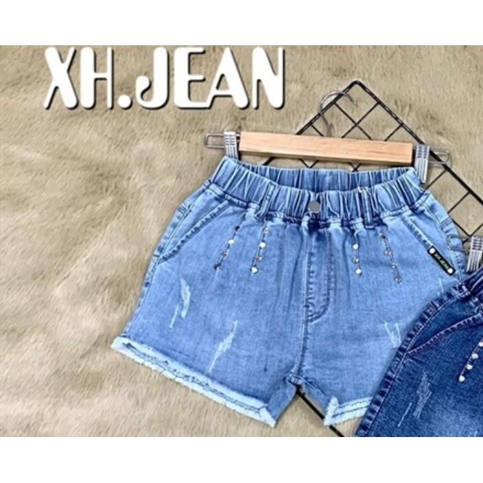 Quần sort jean đùi bé gái lưng thun dễ mặc jean co giãn thoải mái