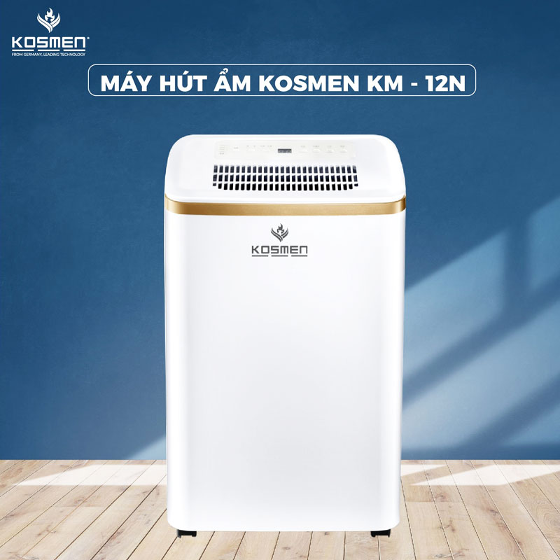 Máy Hút Ẩm Lọc Không Khí -2 Trong 1 - KOSMEN KM-12N - 12 Lít/ Ngày - Công suất 190W - Diện tích 10-40m2 - Hàng Chính Hãng