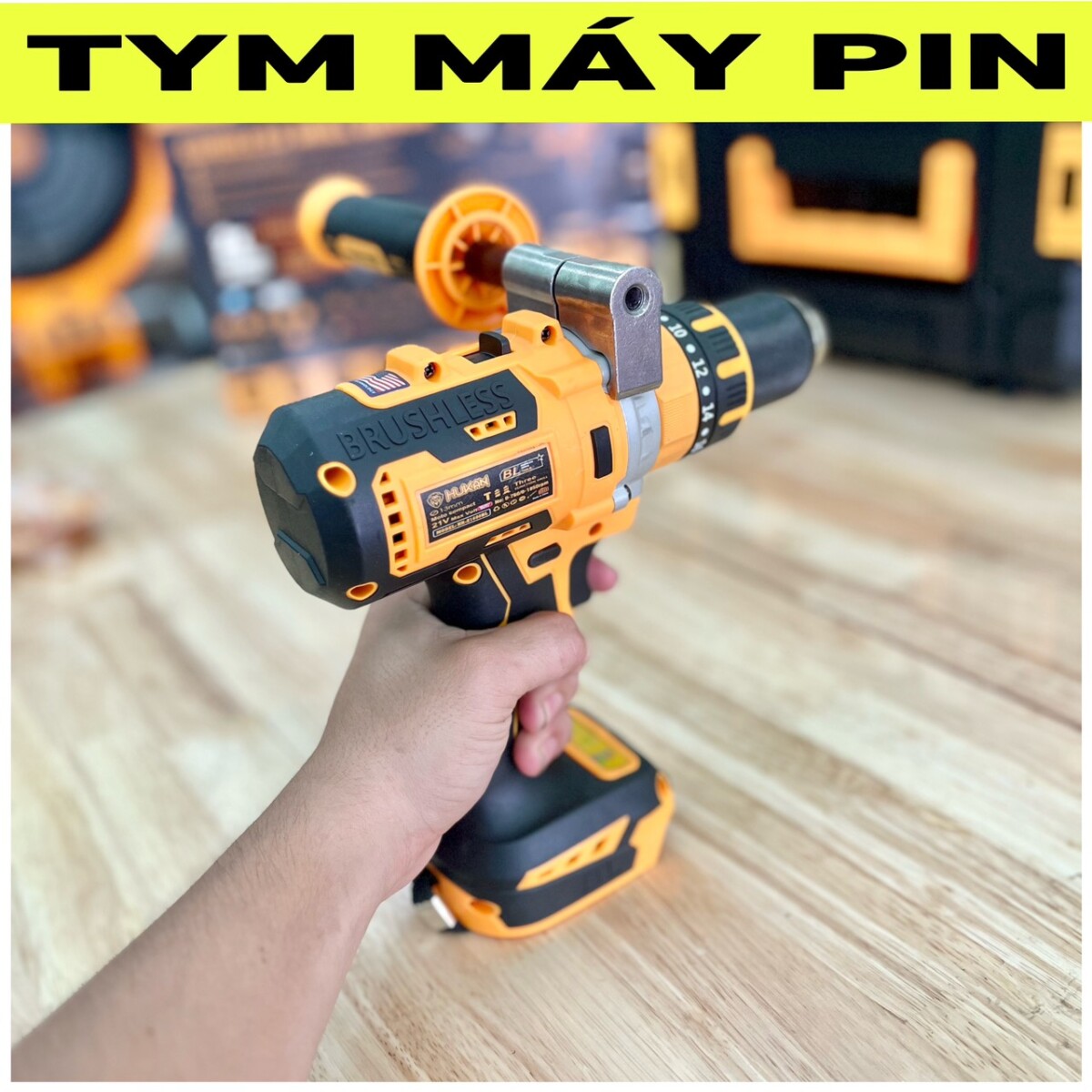 Máy khoan pin 3cn hukan HK-Z1600BL brushless CHƯA PIN SẠC