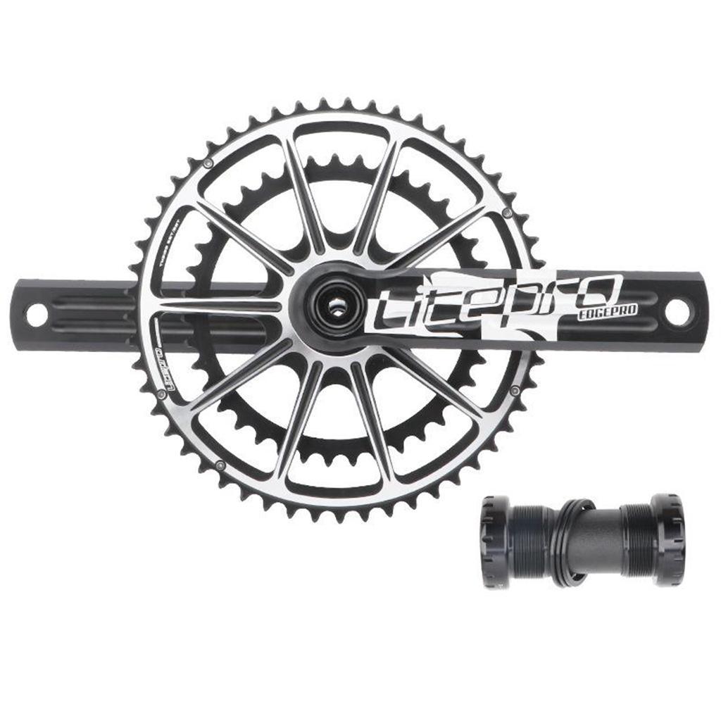 Lightweight 170mm Crankset, 130 BCD Mountain Road Bike Chainring 53-59T Round Chainwheel High Strength Crankarms