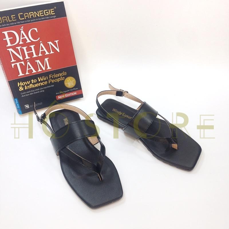 Sandal kẹp xỏ ngón nữ đế bệt quai chéo phong cách thời trang đủ màu sắc