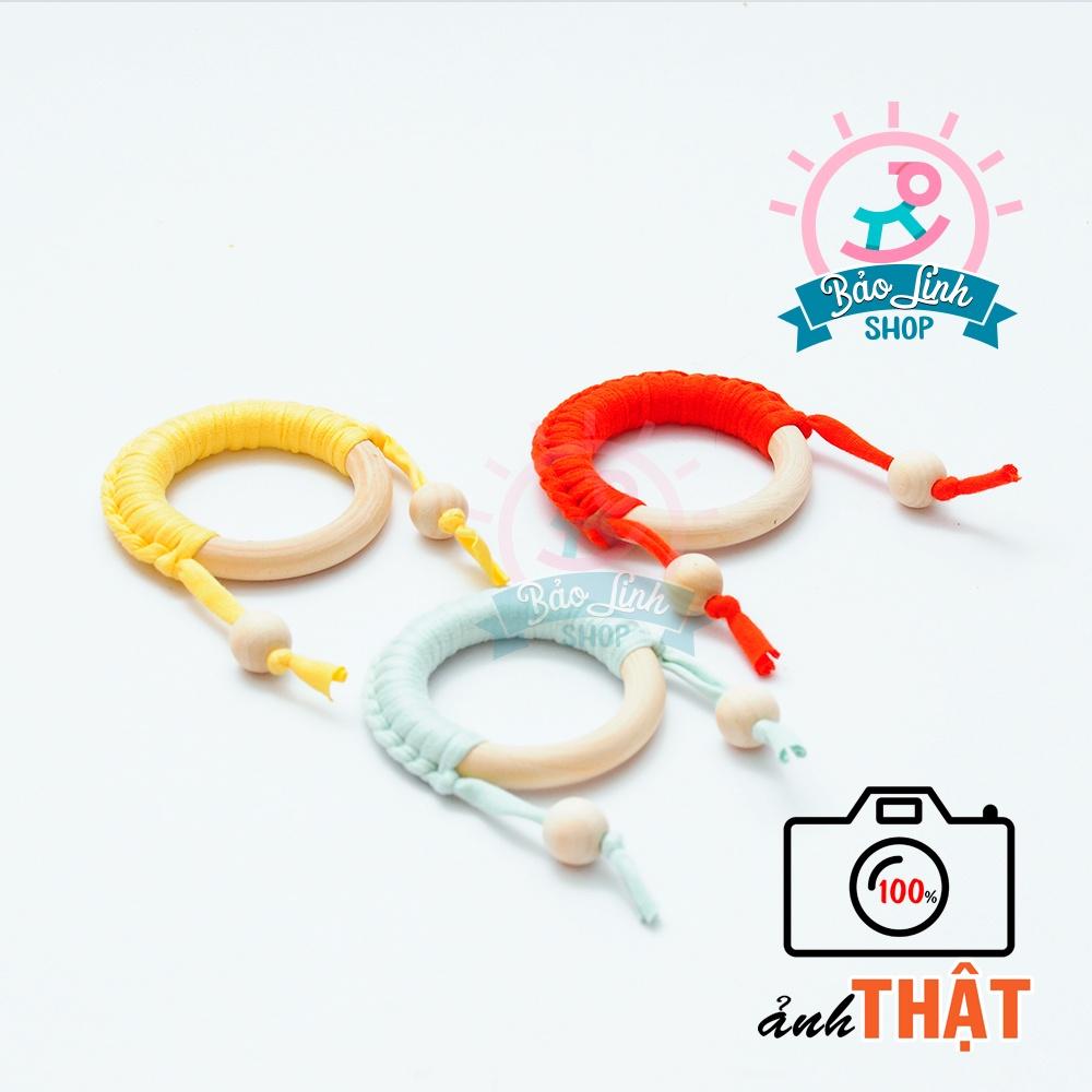 Đồ chơi cho trẻ sơ sinh 3-6 tháng - Vòng gỗ handmade tập cầm nắm, gặm nướu giảm ngứa lợi