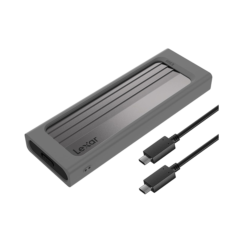 Box ổ cứng Lexar E300 M.2 SSD Enclosure hỗ trợ NVMe SSD 2280/2260/2242/2230, USB 3.2 Gen 2 - Hàng chính hãng