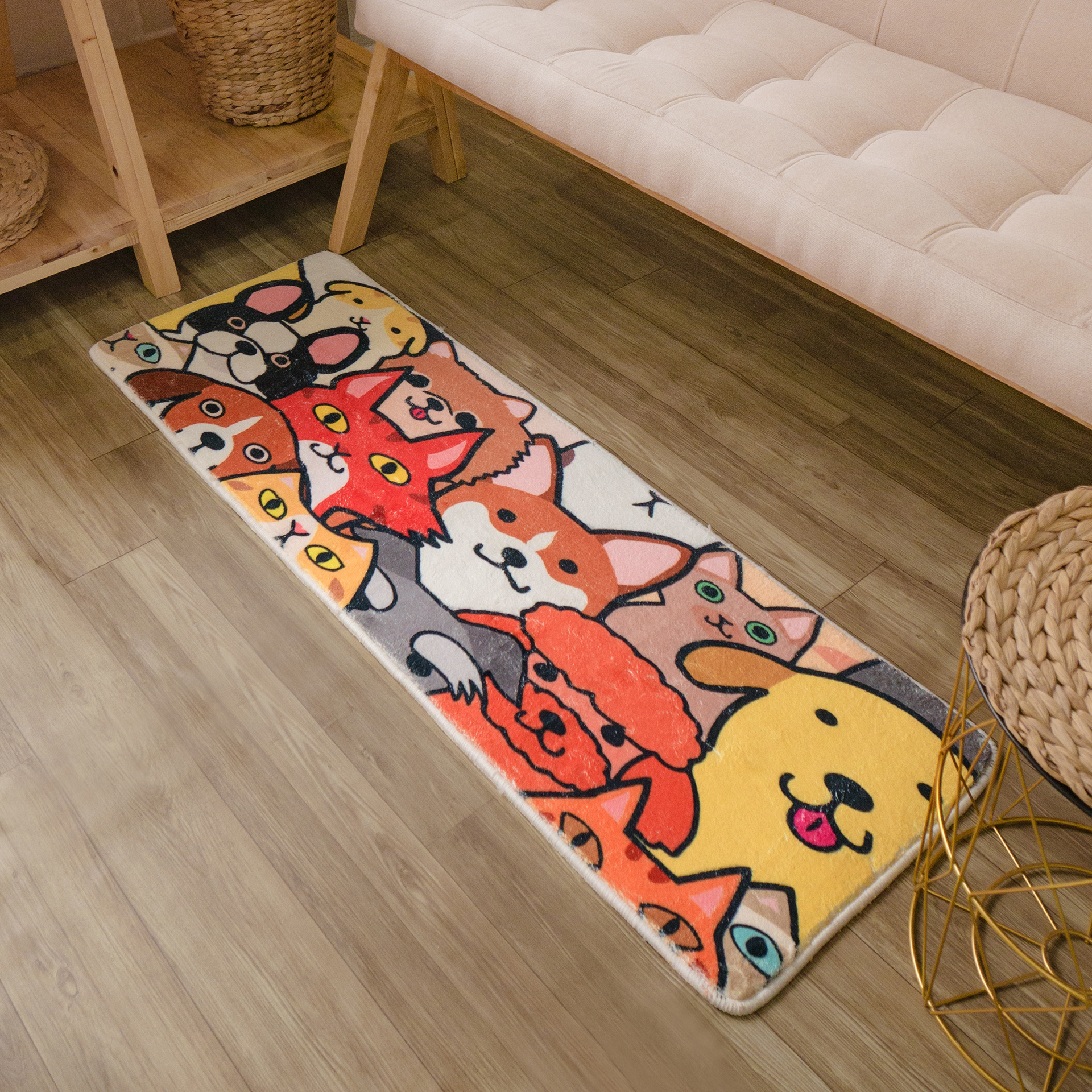 Thảm Lông Cừu Mềm Lau Chân Trang Trí Chân Giường Ghế Sofa Hoạt Hình