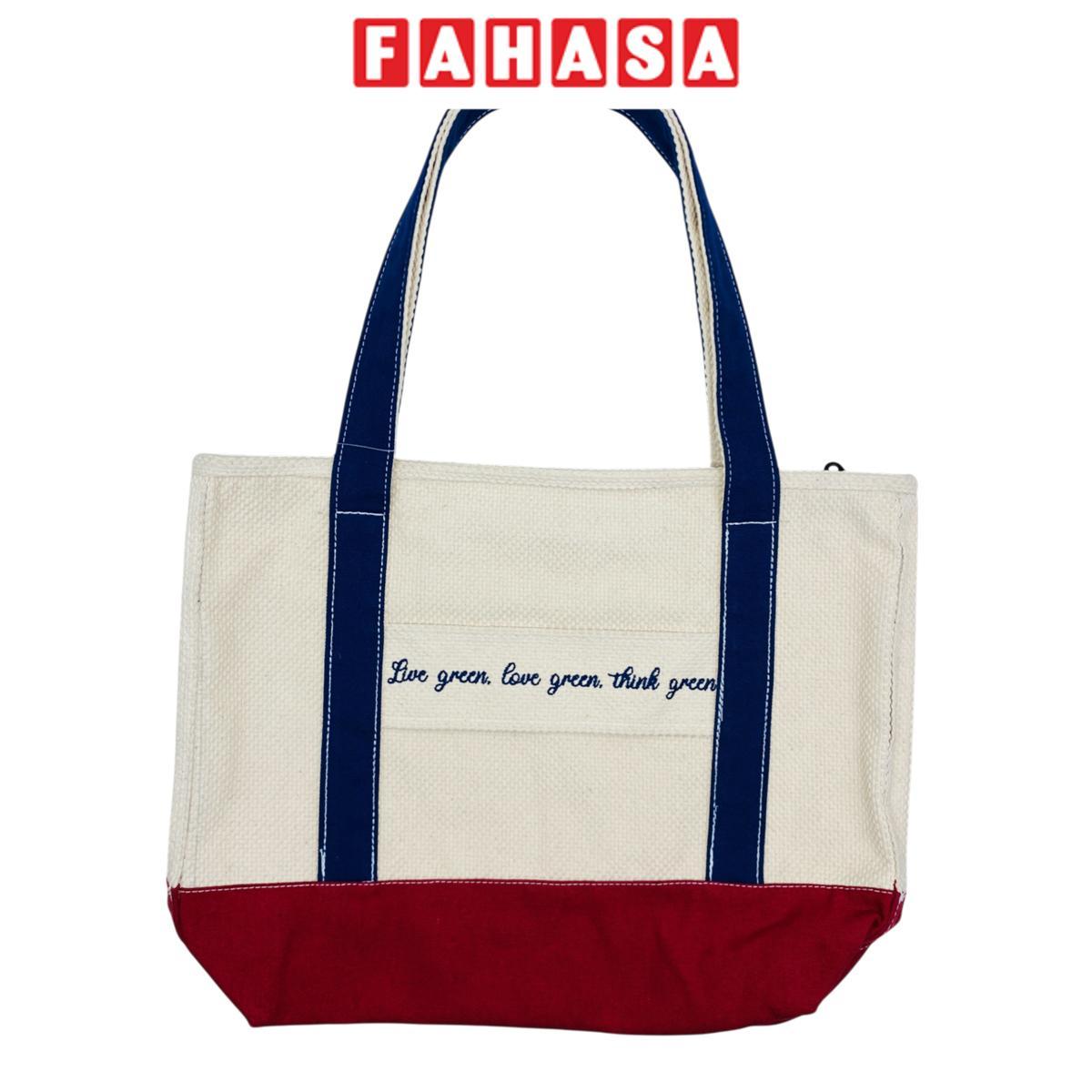 Túi Vải Tote Thêu Chữ - Size M - Saigon ZeroWaste - Mẫu 4 (Slogan Ngẫu Nhiên)