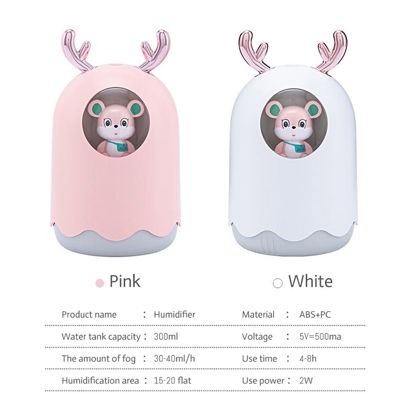300ML Máy Phun Sương Tạo Độ Ẩm Dễ Thương Siêu Im Lặng USB Điện Văn Phòng Hộ Gia Đình Phòng Ngủ Thơm Ô Tô Hương Thơm Máy Lọc Không Khí Mini Phun Sương Tạo