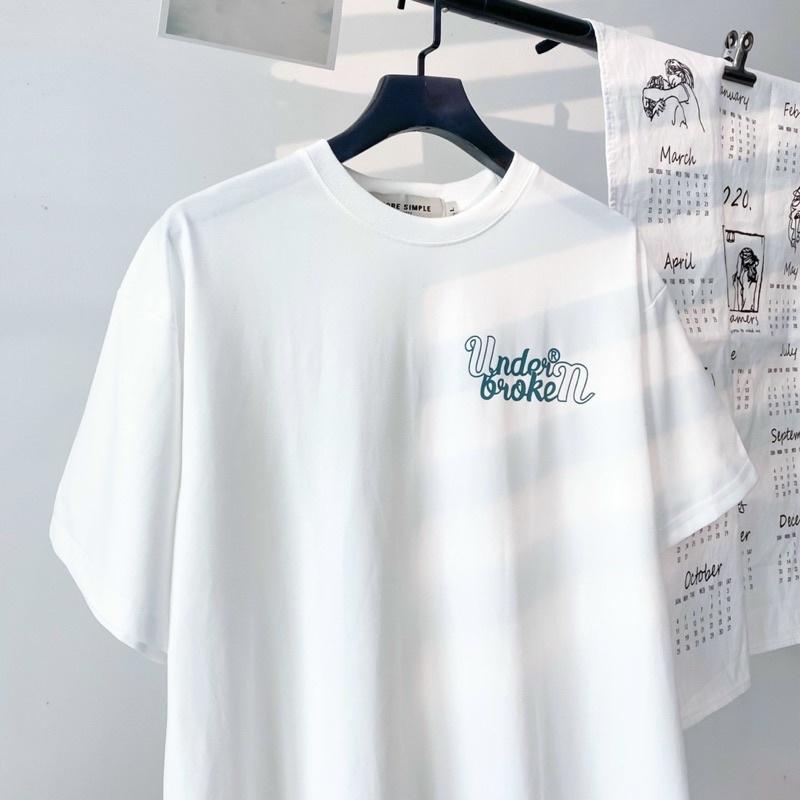 Áo Thun Tay Lỡ Unisex UNDER BROKEN màu XANH LÁ/TRẮNG /Nam nữ unisex/ Áo phông cổ tròn form rộng Jaystoree ️