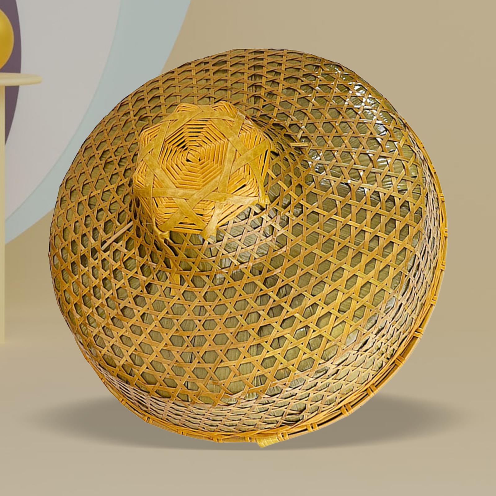 Bamboo Braided Hat Handicraft Rainproof Fishing Hat for Farming Beach Summer