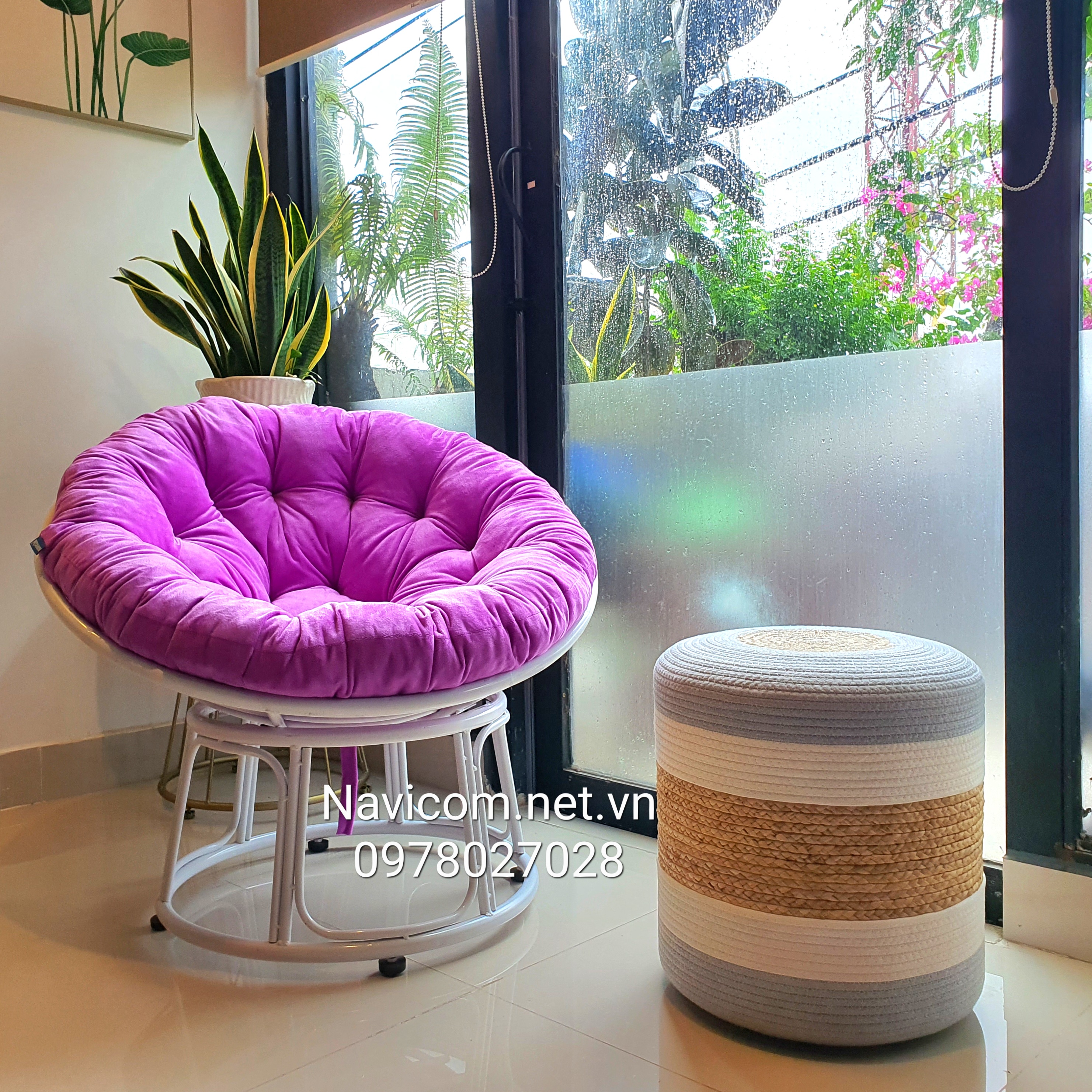 Ghế thư giãn papasan size 90 (khung sắt)