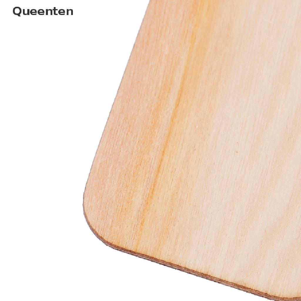 Queenten 50pcs Ornament Wood Planks Tags Wooden Hanging Labels Sheet DIY Engraving Crafts QT