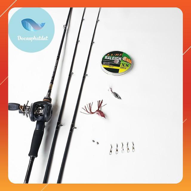 Bộ cần lure Hunting máy ngang alvion tặng kèm mồi lure  docaucagiangnam