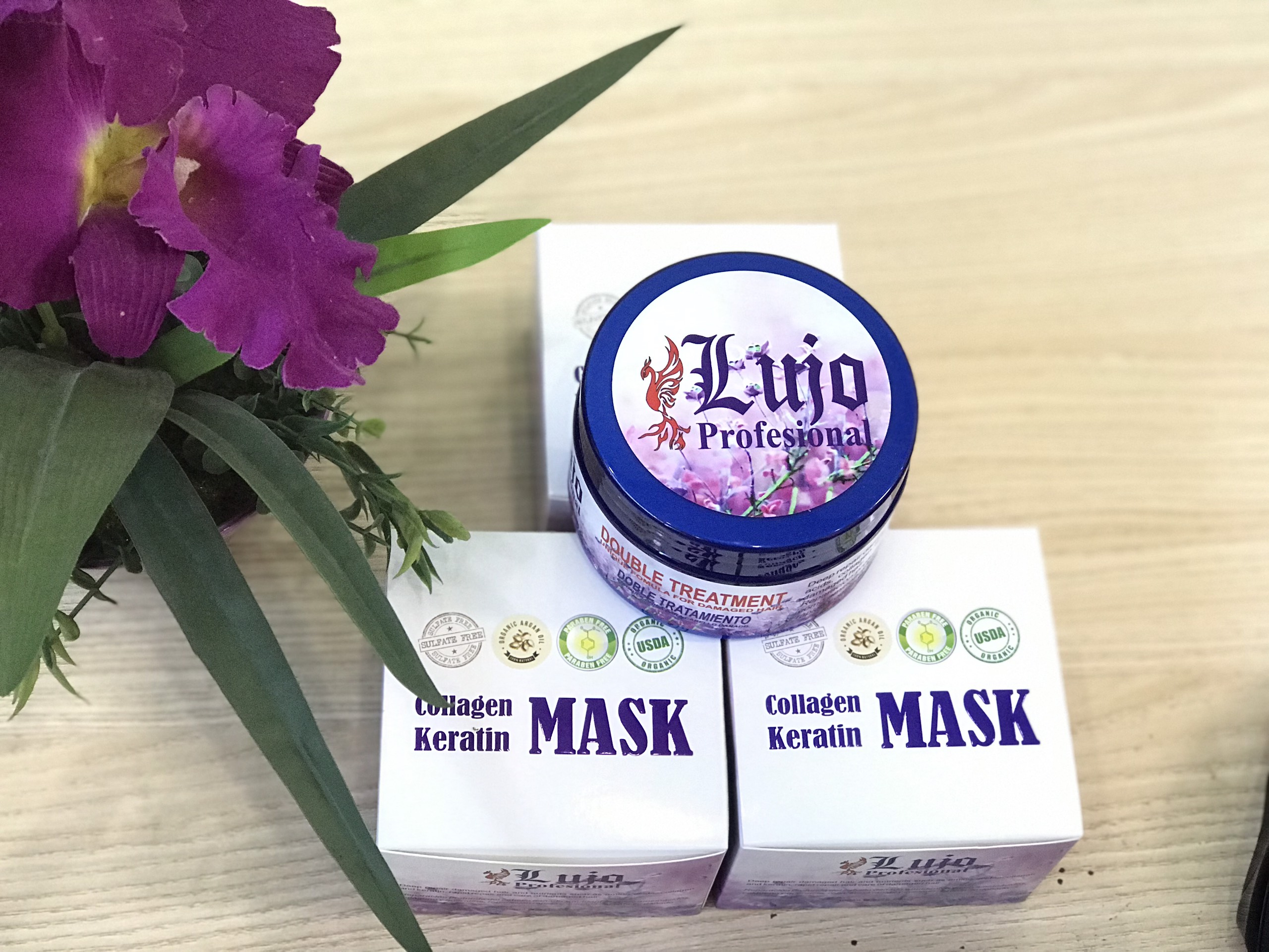 Hấp ủ phục hồi cấp tốc LUJO KERATIN MASK & COLLAGEN cho mái tóc