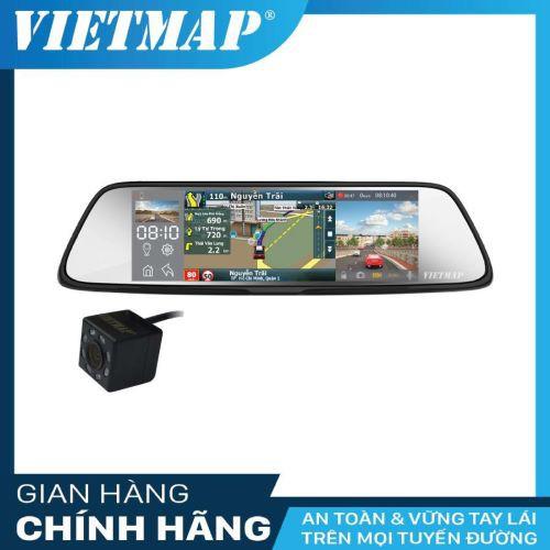 CAMERA HÀNH TRÌNH TRƯỚC SAU VIETMAP G79 DẠNG GƯƠNG CHIẾU HẬU TÍCH HỢP DẪN ĐƯỜNG KÈM THẺ NHỚ