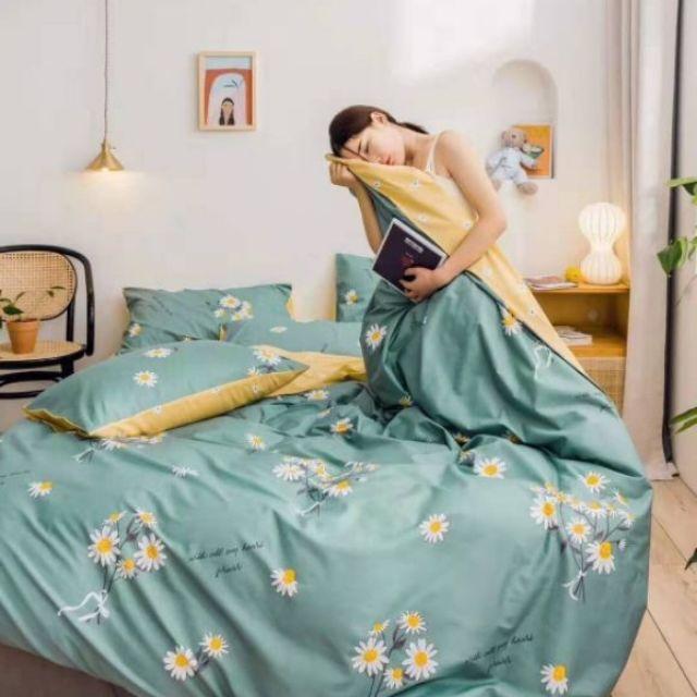 Trọn bộ 5 món vỏ chăn ga gối poly cotton - cúc hoạ mi