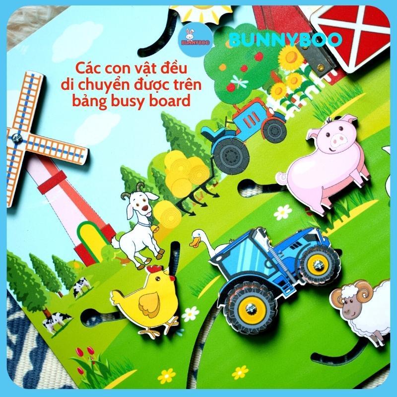 Bảng Bận Rộn Busy board Khu vườn nông trại Đồ chơi giáo dục thông minh xếp hình BUNNYBOO