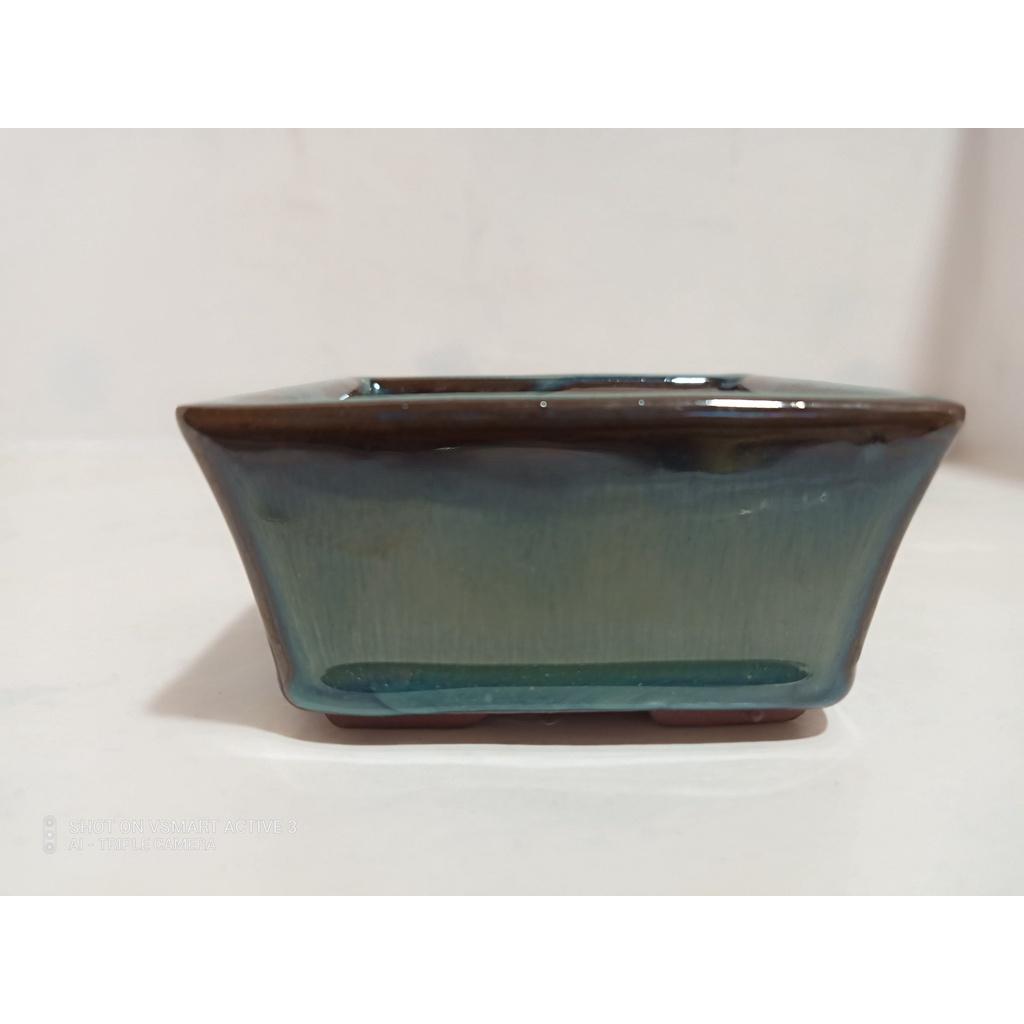 Chậu vuông cao cấp trồng cây bonsai mini,chậu sứ trồng sen đá,cây cảnh để bàn