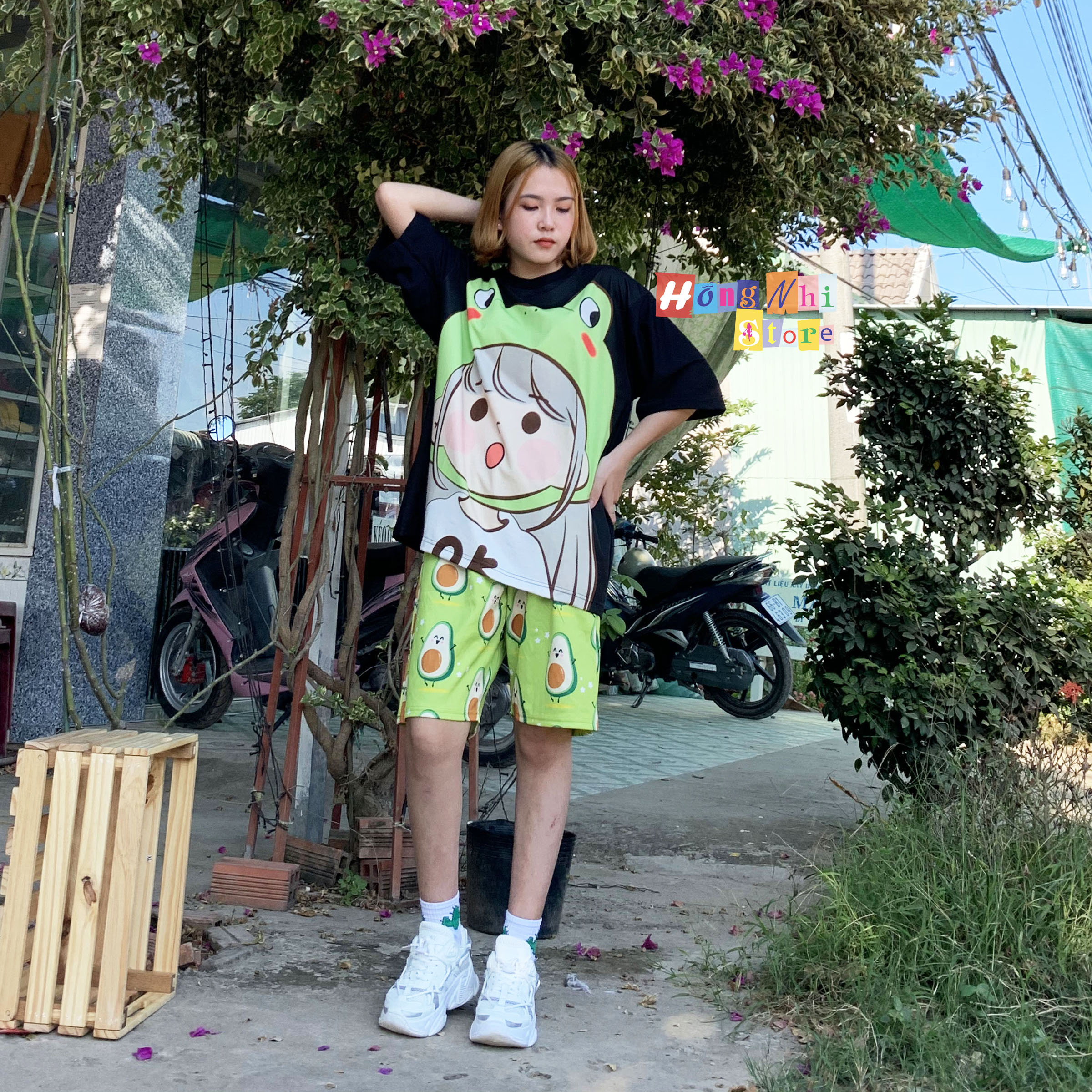 Quần Short Cartoon Unisex Trái Bơ - Quần Đùi Hoạt Hình Siêu Cute - MM