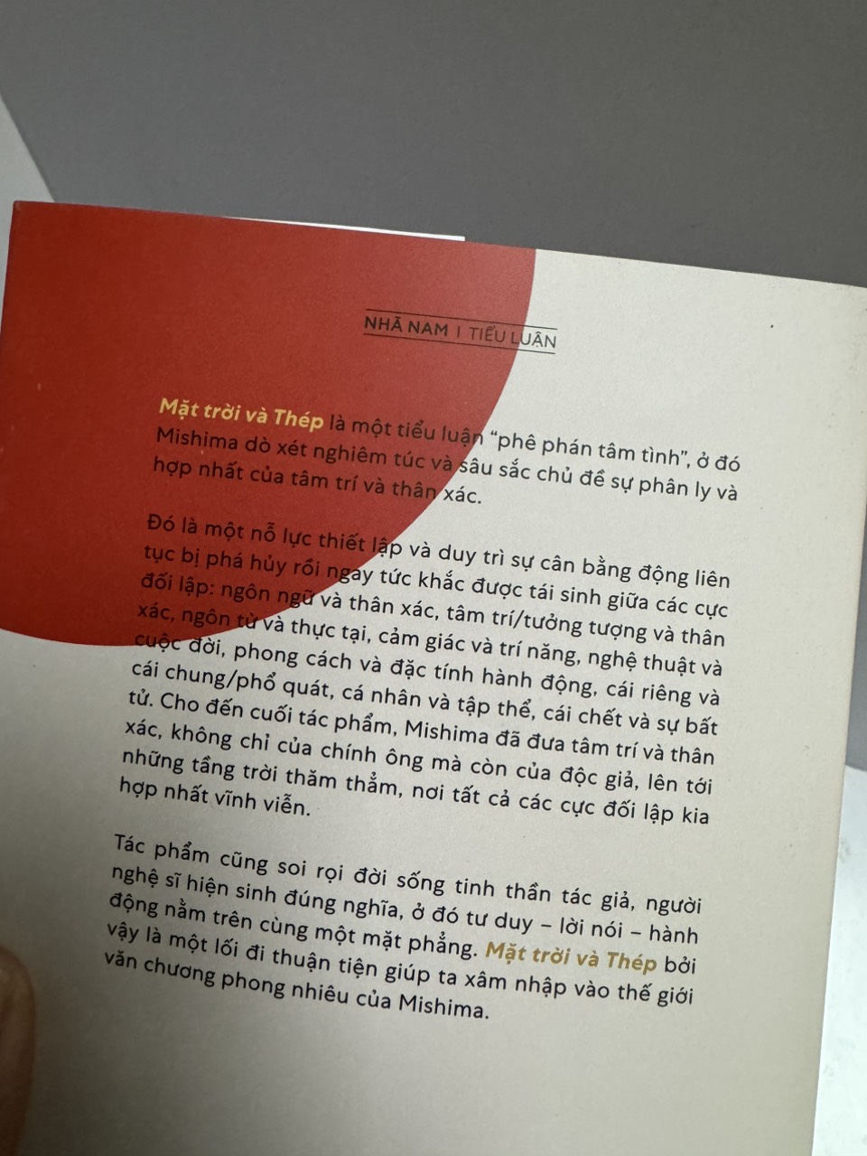 MẶT TRỜI VÀ THÉP – Yukio Mishima - Tạ Thành Tấn dịch – Nhã Nam - NXB Hội nhà văn