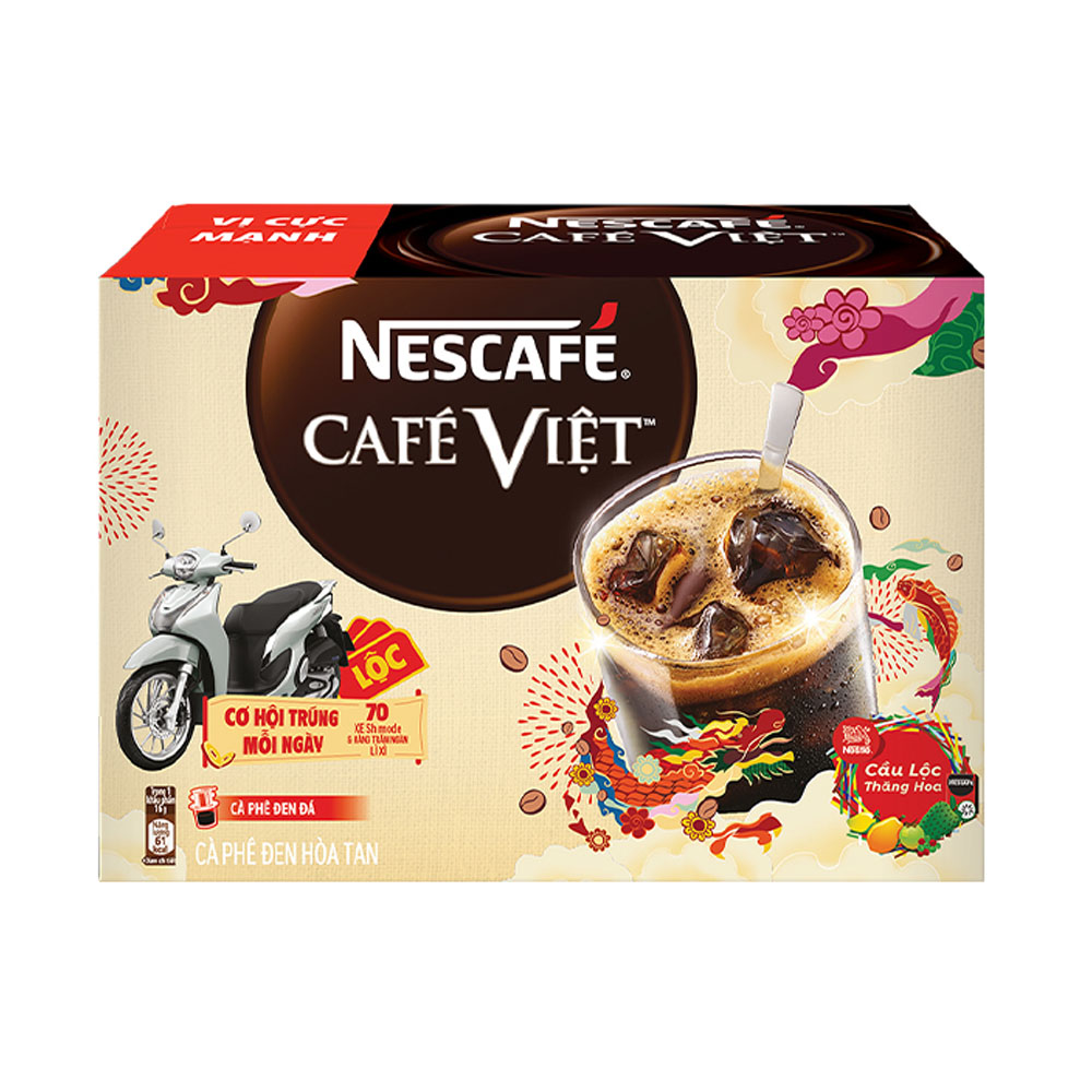 Combo 2 Hộp Cà phê hòa tan Nescafé Café Việt Đen Đá (Hộp 15 gói x 16 g)