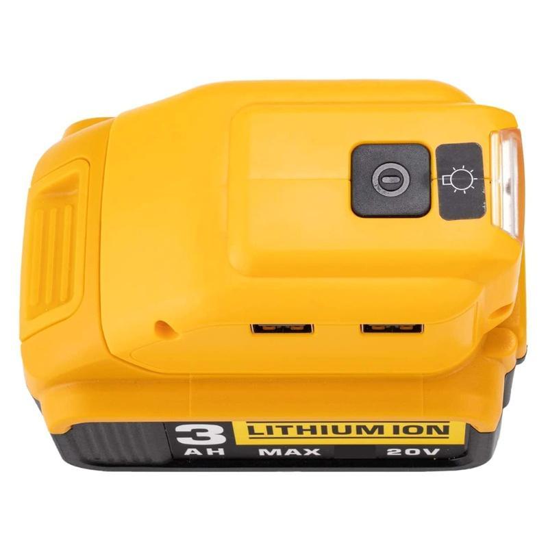 Đèn pin Lithium cầm tay khẩn cấp 2 ổ cắm sạc nguồn USB 14.4/18V tương thích với DCB090